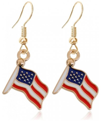 Unique Charm Shine Patriotic Red White Blue American USA Flag Earrings Diamond Crystal Flip Flop Sandal Dangle Drop Earring f...