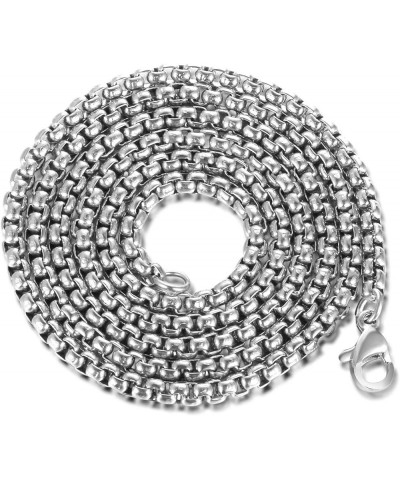 18 24 30 Inch Stainless Steel Box Cable Chain Necklace Silver Black Gold 30 Inch Silver $6.15 Necklaces