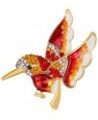 Elegant Glitter Bird Brooch Pin, Fashion Bird Rhinestone Inlaid Alloy Women Brooch Pin for Dress Sweater Clothes Ornament Red...