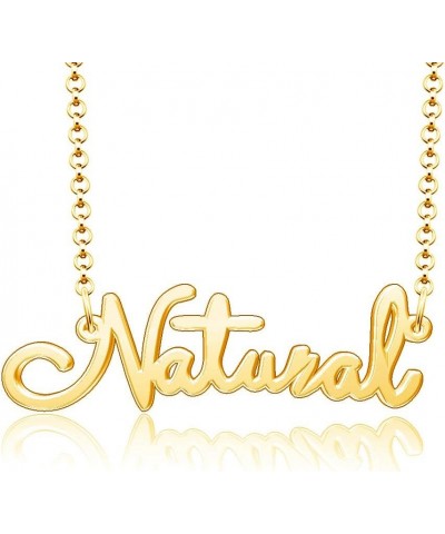 18k Gold Plated Personalized Jewelry Inspirational Words Custom Name Necklace Natural $9.00 Necklaces